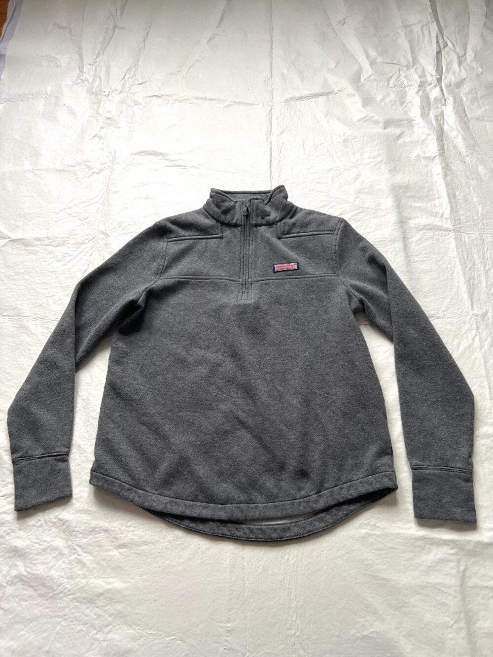 Vineyard Vines pullover quarter zip womens medium gray Surf Terry Shep Shirt